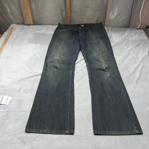 YD Baggy Jeans Mens 36x34 Black Denim Dark Wash Relaxed Skater Fade Whiskering